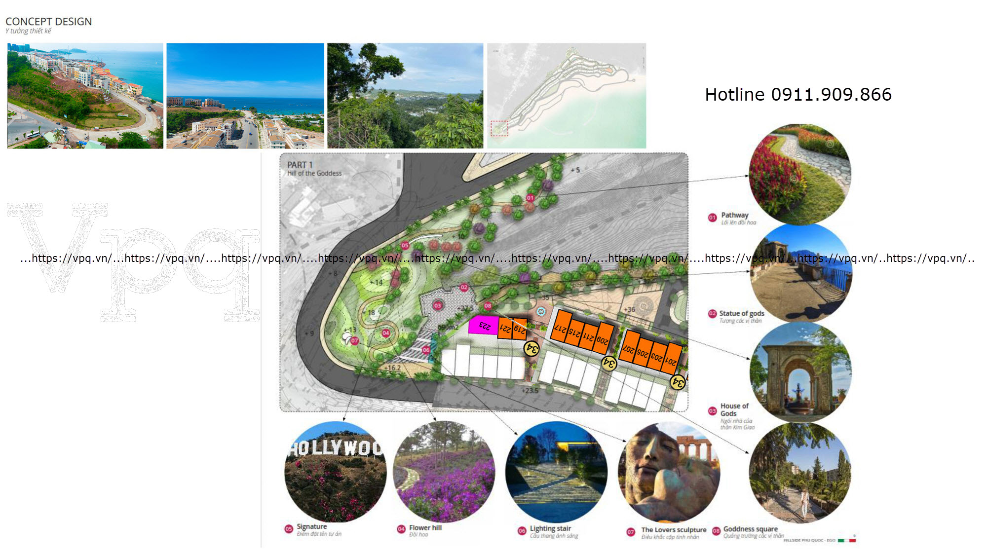Vị trí đồi hoa nên thơ Hillside Địa Trung Hải Phú Quốc