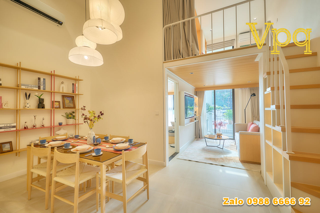 Kh&ocirc;ng gian ph&ograve;ng kh&aacute;ch v&agrave; b&agrave;n ăn căn hộ 1 BR+1 Art Residence