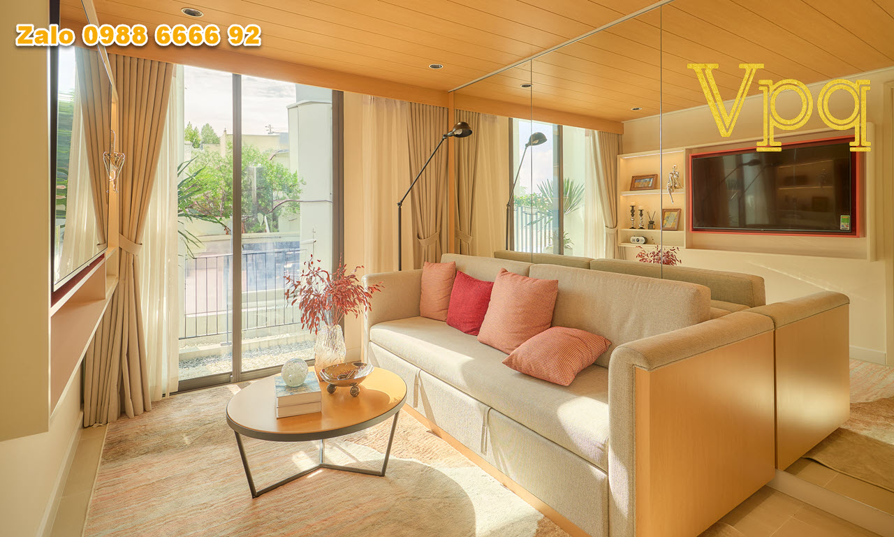 Kh&ocirc;ng gian ph&ograve;ng kh&aacute;ch căn hộ 1 BR+1 Art Residence