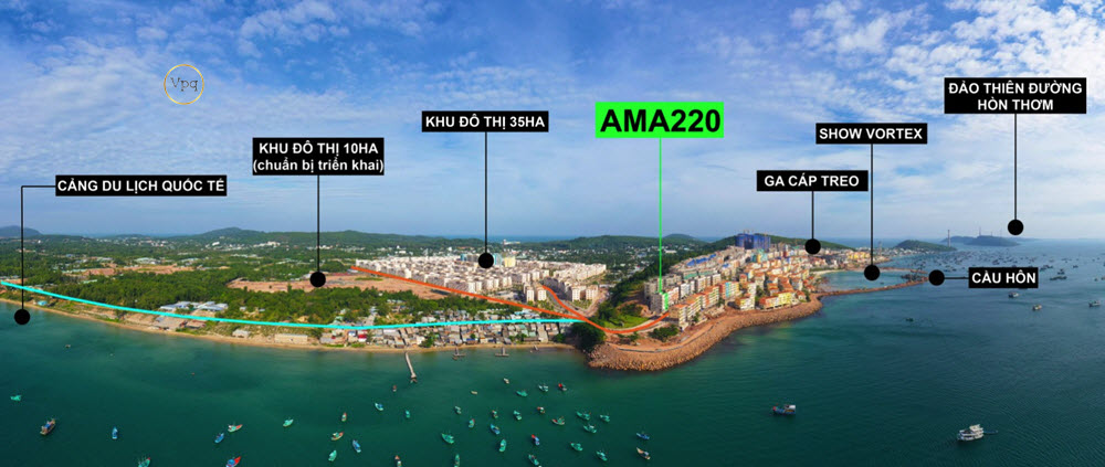 A220 cửa ng&otilde; đ&oacute;n đầu 20 triệu lượt kh&aacute;ch đến với ga Địa Trung Hải, t&acirc;m điểm kết nối Đại đ&ocirc; thị An Thới - Cảng du lịch đại đ&ocirc; thị An Thới - cảng du lịch quốc tế - thị trấn Địa Trung Hải - Đảo thi&ecirc;n đường H&ograve;n Thơm