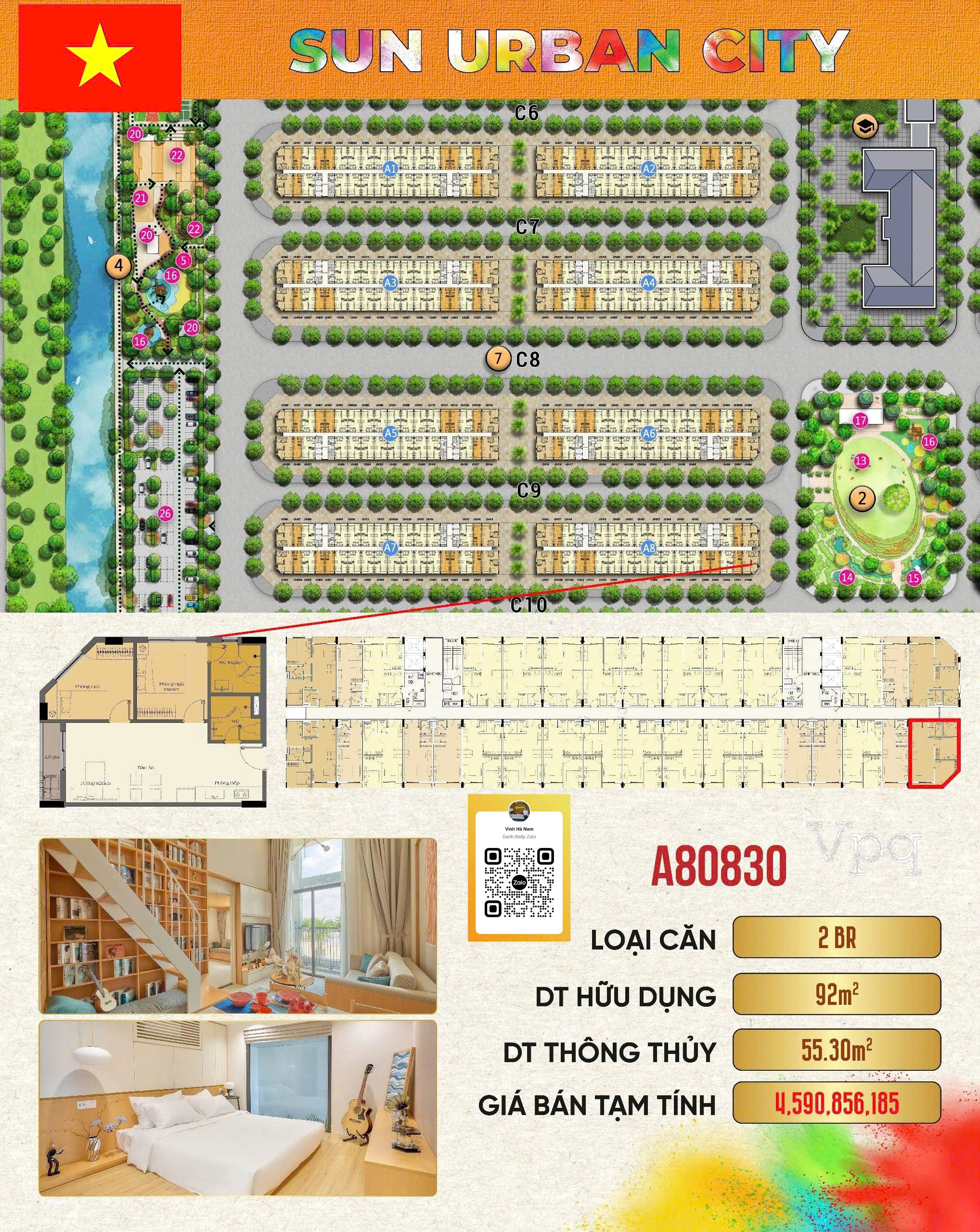 Thông số chi tiết căn hộ A80830 Art Residence