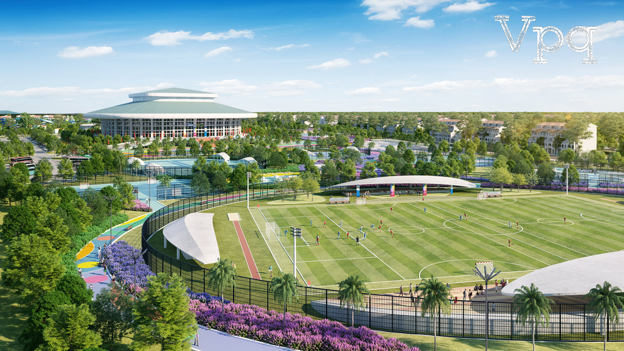 Phối cảnh c&ocirc;ng vi&ecirc;n thể thao Sun Urban City H&agrave; Nam