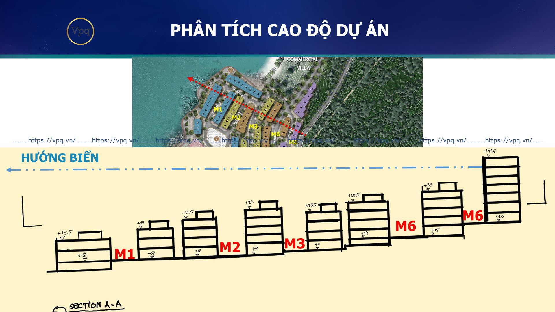Trục đường Marina 6 đổ về Marina 1 (Tiếp giáp bãi Trào)