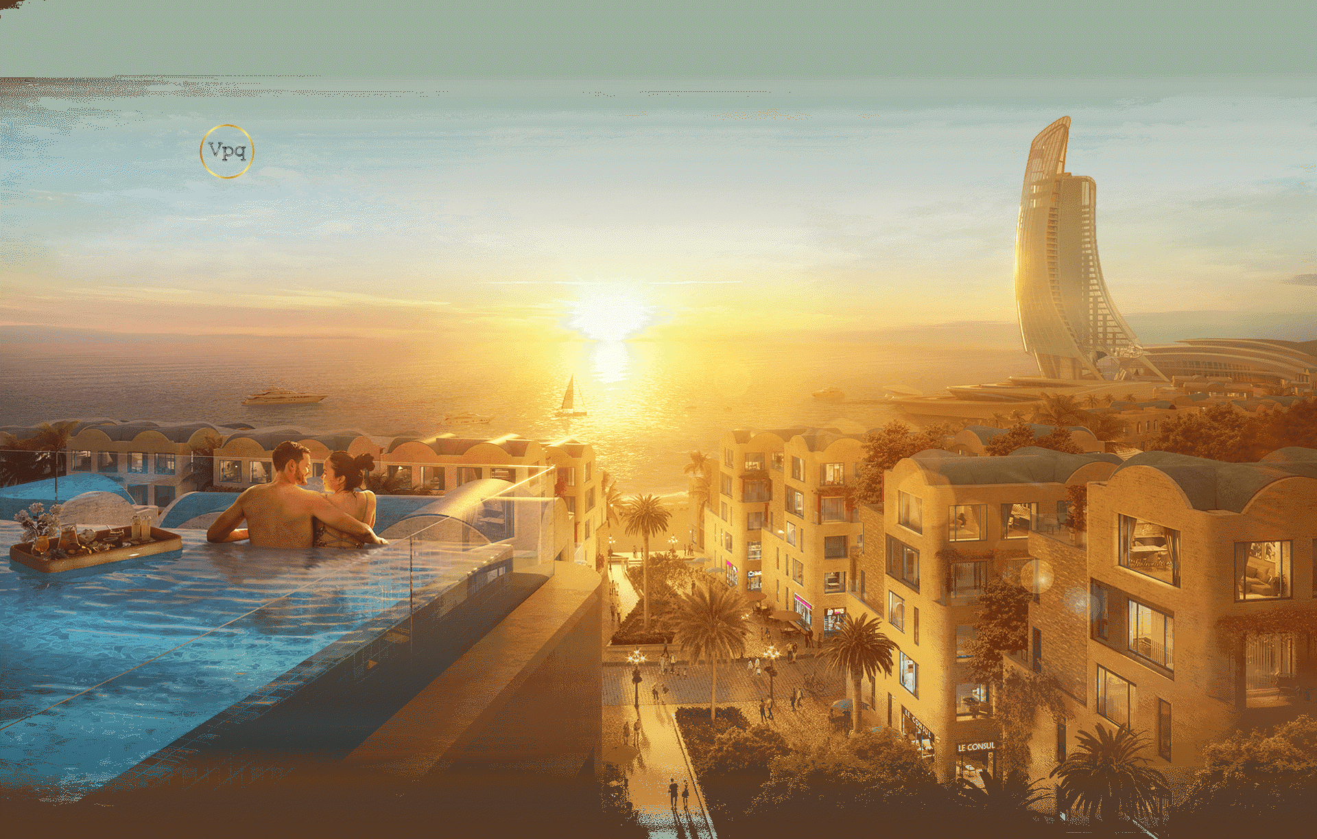 Hoàng hôn trác tuyệt tại Làng Santorini Hòn Thơm, Phú Quốc