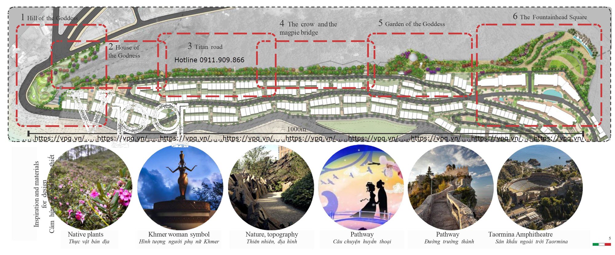 Cách bố trí không gian tại cung đường Taormina Hillside Địa Trung Hải