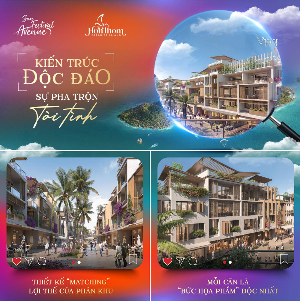 Kiến trúc độc đáo Paradise Walk Hòn Thơm