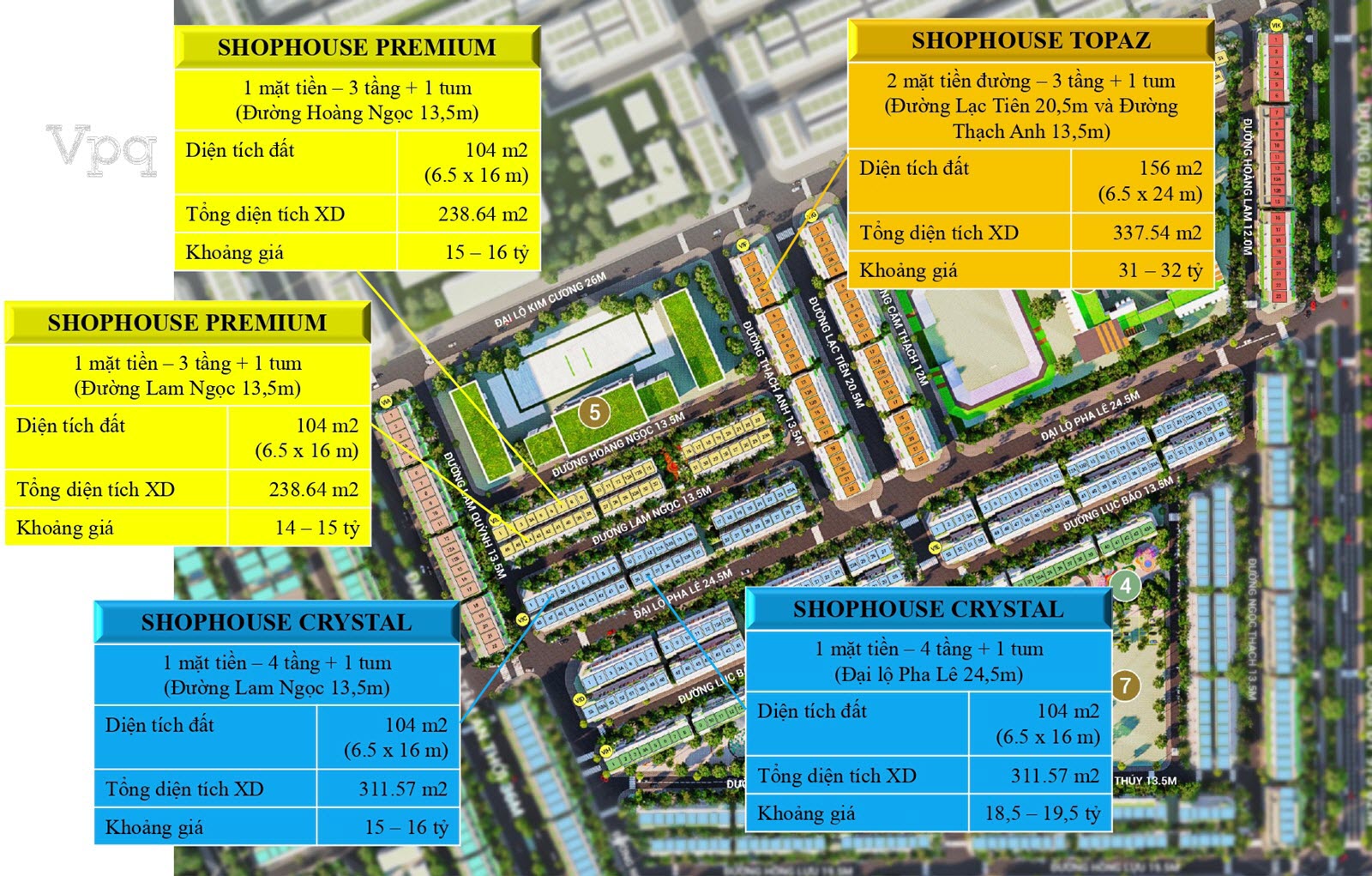 Gi&aacute; b&aacute;n Shophouse Crystal City - Meyhomes Ph&uacute; Quốc