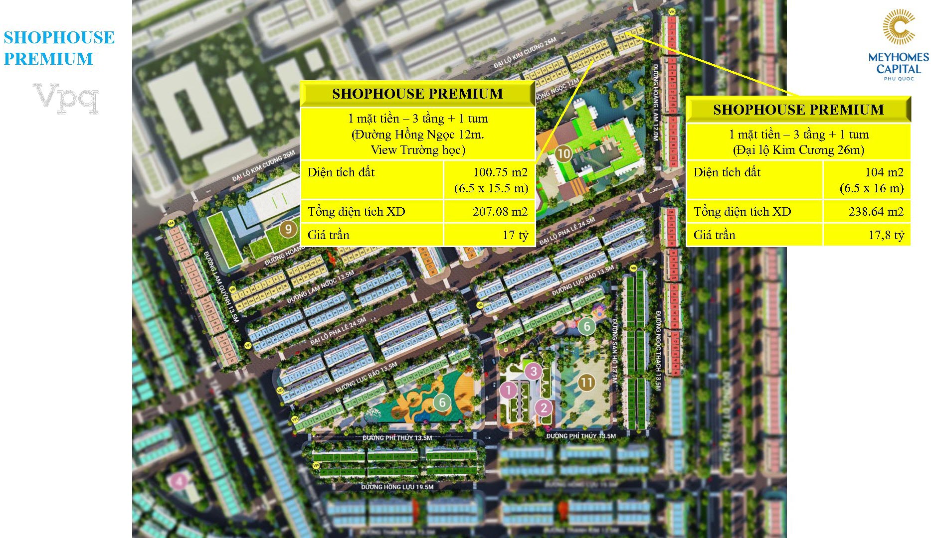 Gi&aacute; b&aacute;n Shophouse Crystal City - Meyhomes Ph&uacute; Quốc - Ảnh 7