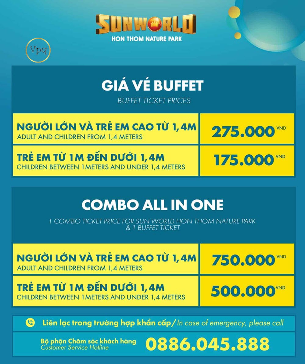Giá vé Buffet Hòn Thơm