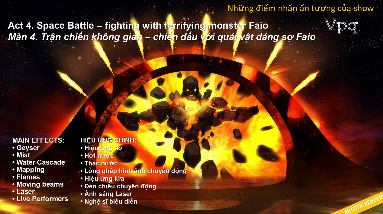 Màn 4: Trận chiến không gian - chiến đấu với quái vật đáng sợ Faio