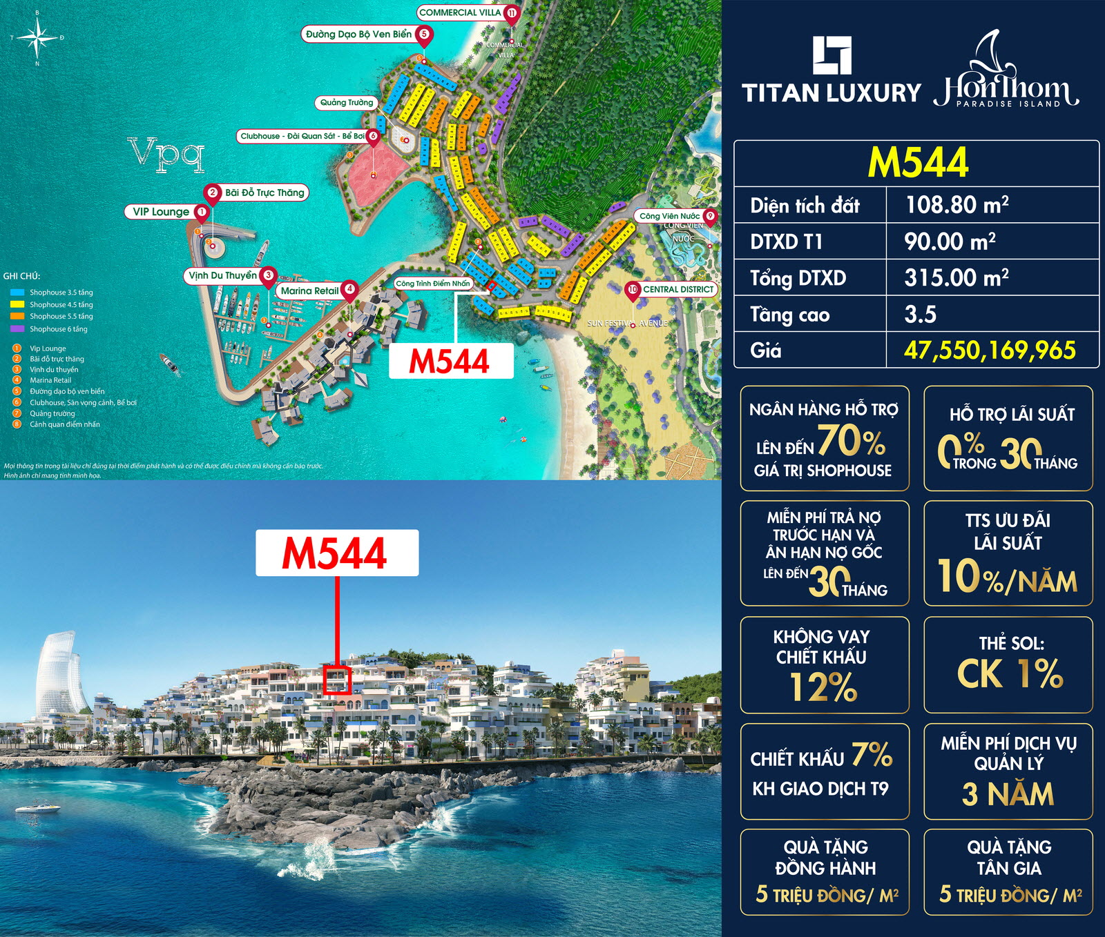 Căn M544 Shophouse Santorini H&ograve;n Thơm