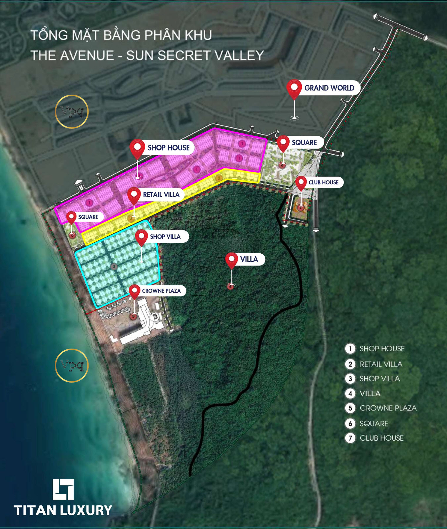 Tổng mặt bằng ph&acirc;n khu The Avenue Sun Secret Valley