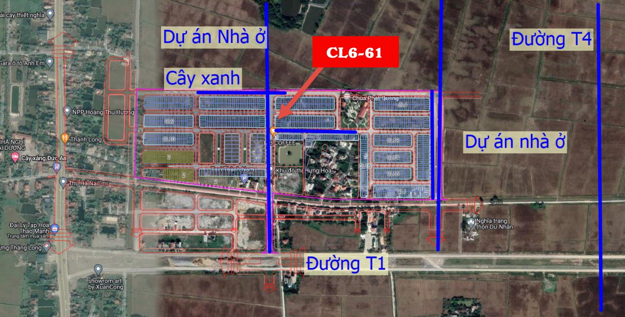Vị trí lô đất CL6-61 trên mặt bằng dự án