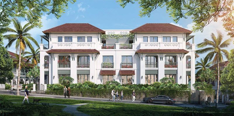 Phối cảnh mặt ngo&agrave;i biệt thự V606 Sun Tropical Village