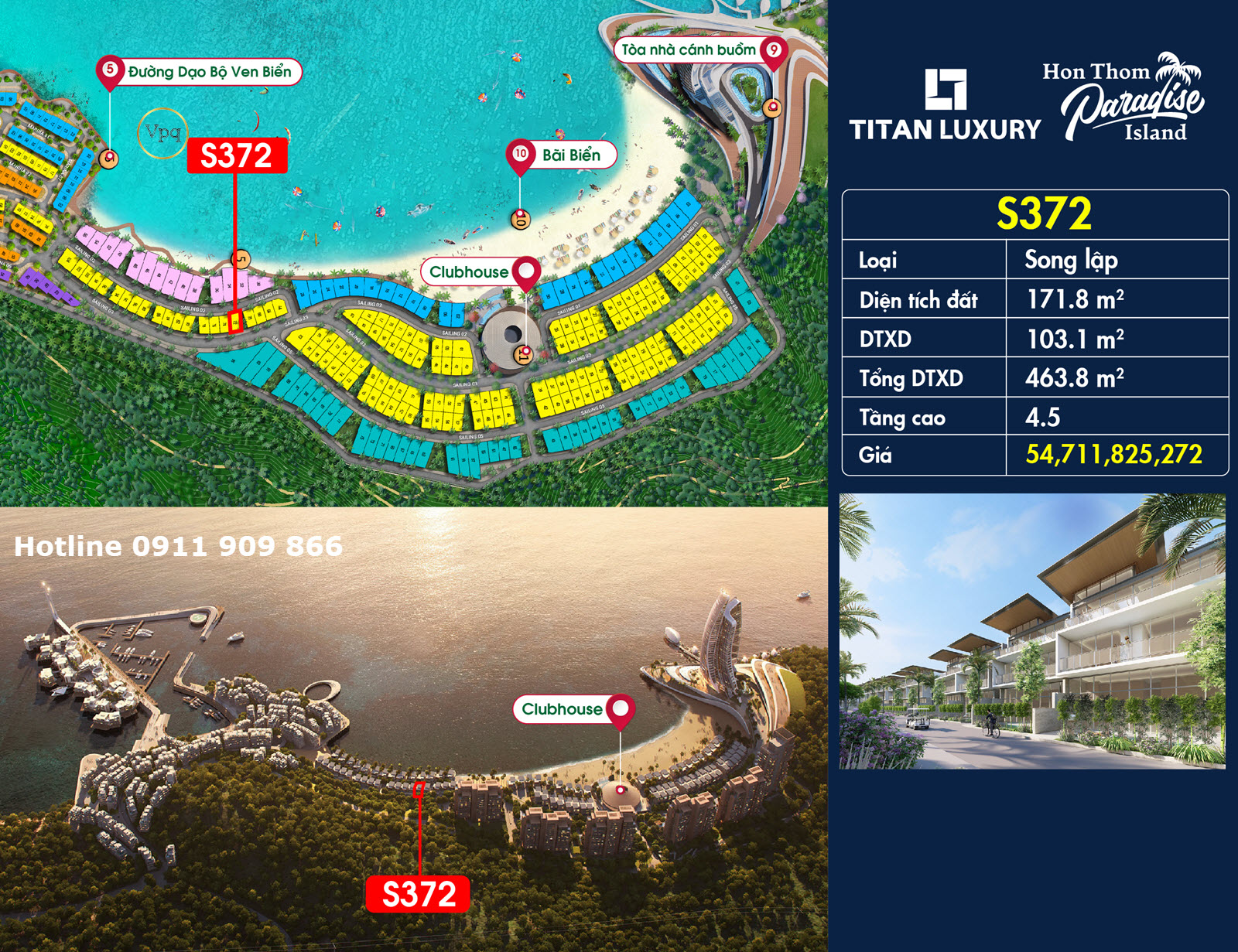 Biệt thự tứ lập g&oacute;c S372 - The Sailing Bay H&ograve;n Thơm, Ph&uacute; Quốc