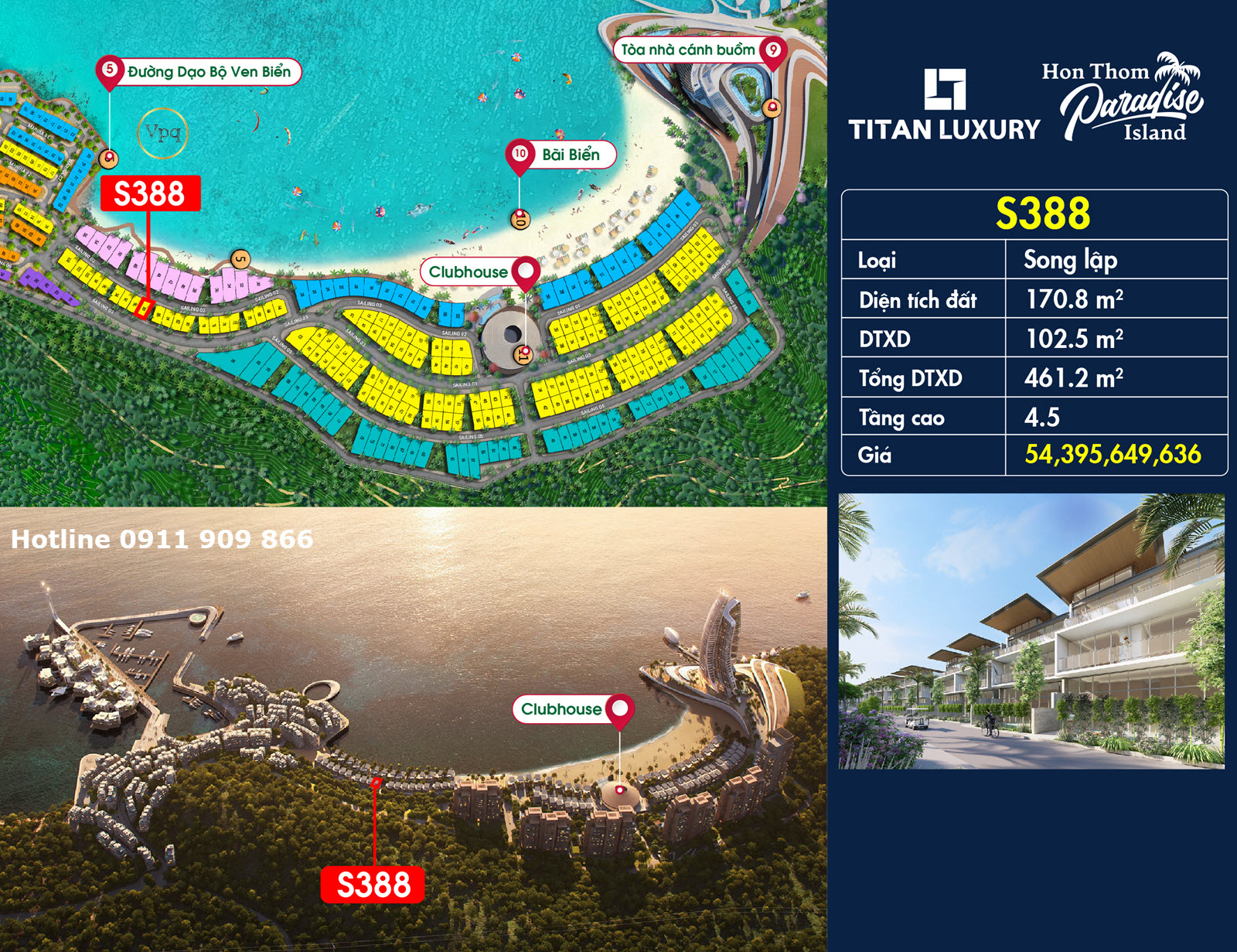 Biệt thự tứ lập g&oacute;c S388 - The Sailing Bay H&ograve;n Thơm, Ph&uacute; Quốc