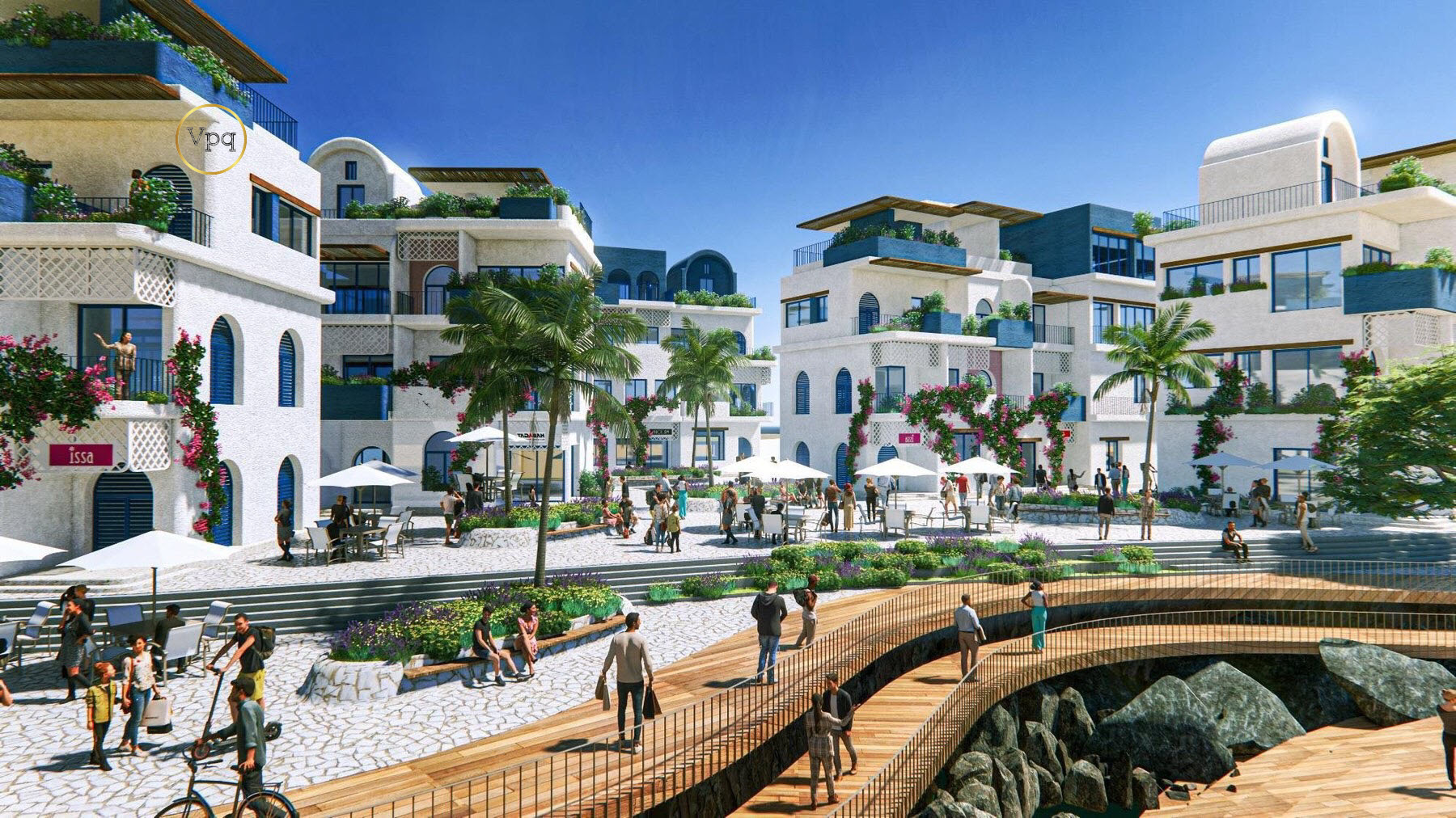 Shophouse Santorini sẽ l&agrave; trung t&acirc;m mua sắm - vui chơi đẳng cấp của H&ograve;n Thơm