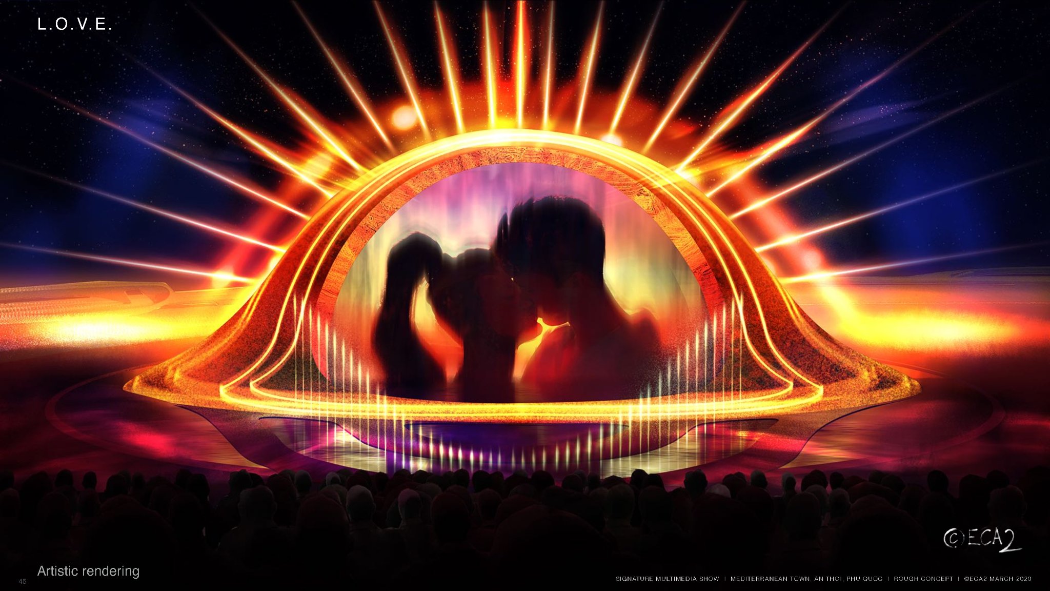 Show diễn Kiss The Stars tại thị trấn Ho&agrave;ng h&ocirc;n