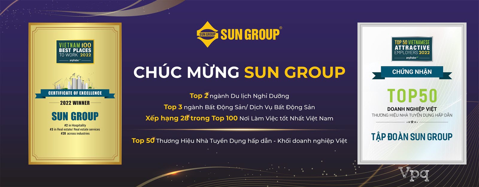 C&aacute;c danh hiệu giải thưởng Sun Group được vinh danh