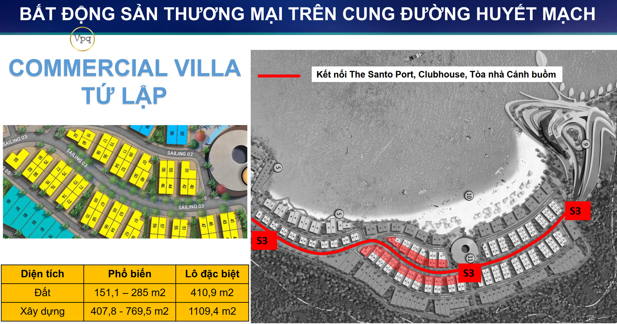 Commercial Villa Tứ lập: mặt h&ocirc;ng v&agrave; view trước th&ocirc;ng tho&aacute;ng, nh&igrave;n tổng thể sẽ l&agrave; một khối c&ocirc;ng tr&igrave;nh đơn nguy&ecirc;n bề thế, sang trọng