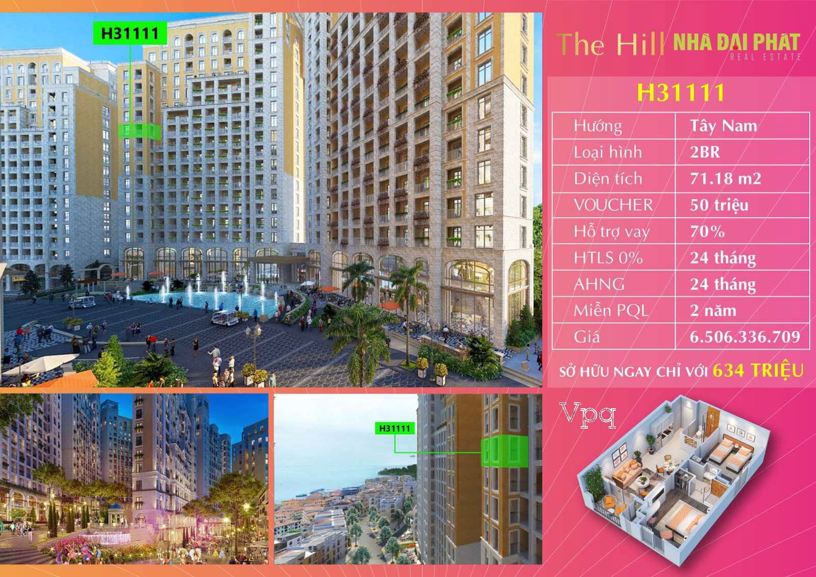 Căn hộ Hillside H31111 ph&acirc;n khu The Hill