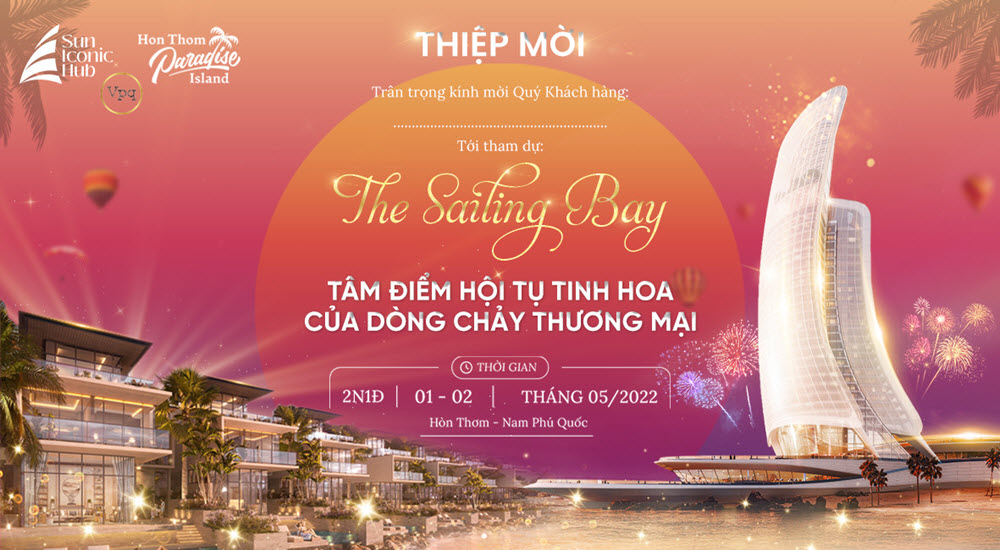 Thiệp mời The Sailing Bay - Tâm điểm hội tụ tinh hoa của dòng chảy thương mại