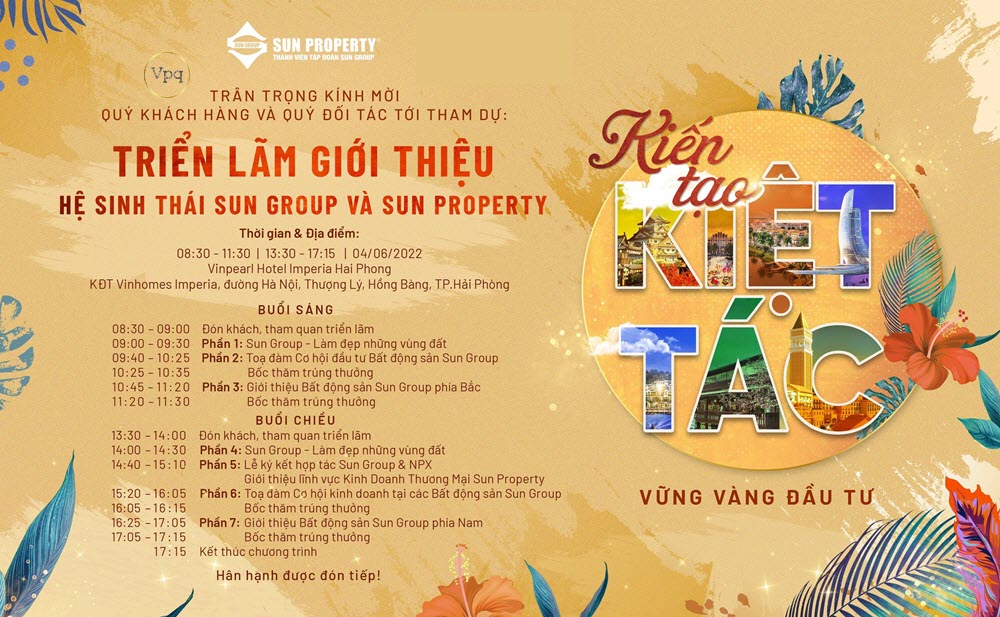 Lịch trình triển lãm giới thiệu hệ sinh thái Sun Group & Sun Property