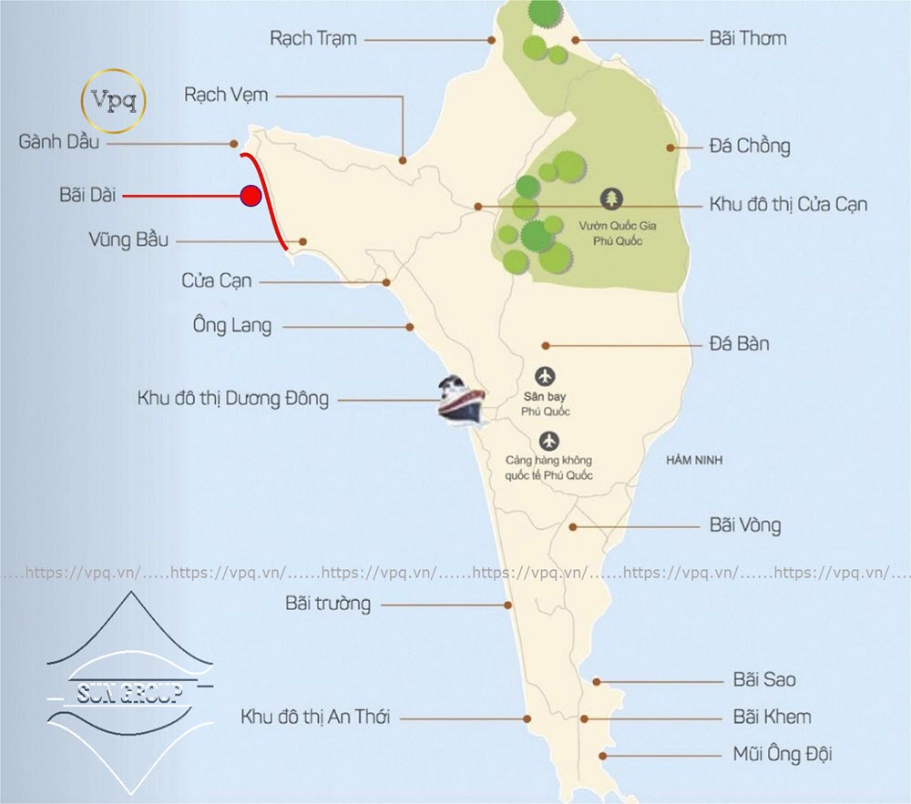Vị trí Sun Group Bãi Dài Phú Quốc