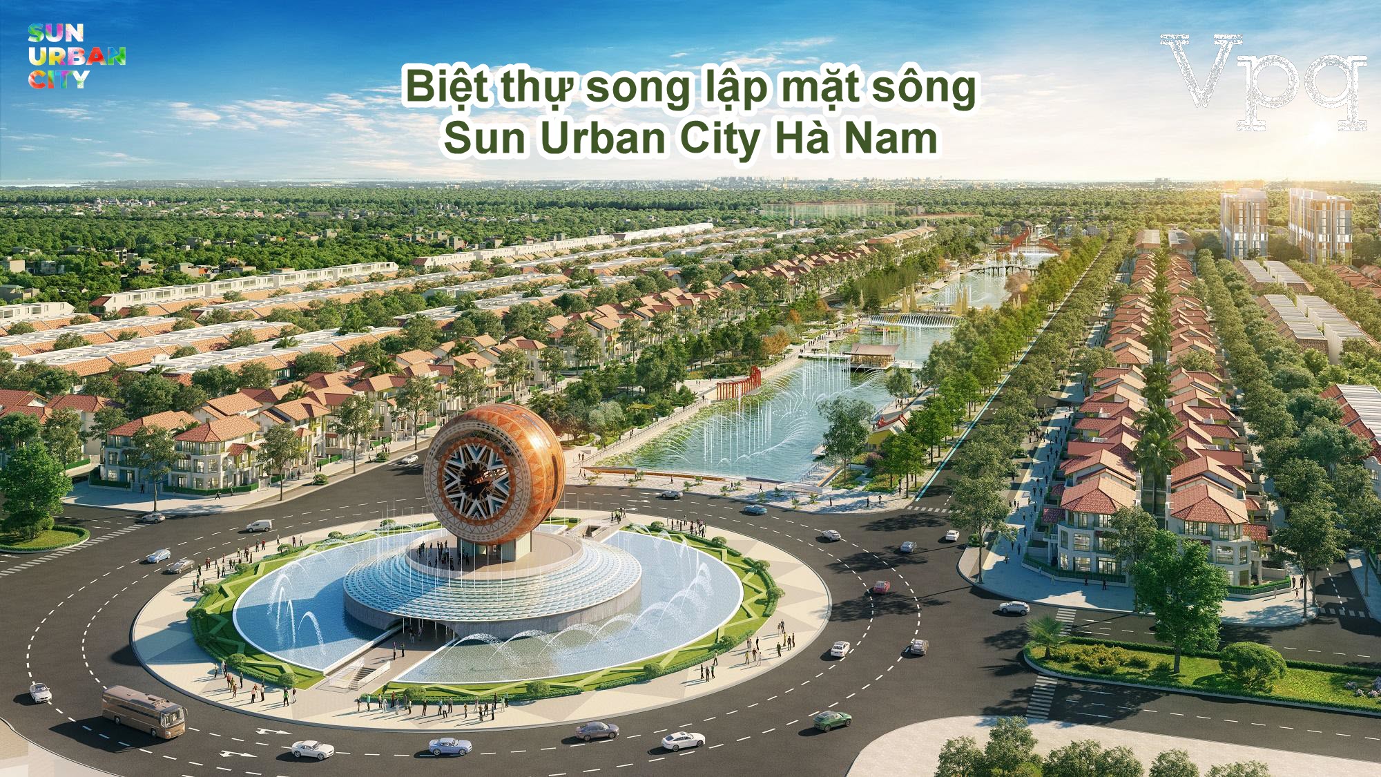 Những căn biệt thự nằm hai b&ecirc;n mặt s&ocirc;ng cảnh quan trục c&ocirc;ng vi&ecirc;n lễ hội thu h&uacute;t du kh&aacute;ch v&agrave; cư d&acirc;n