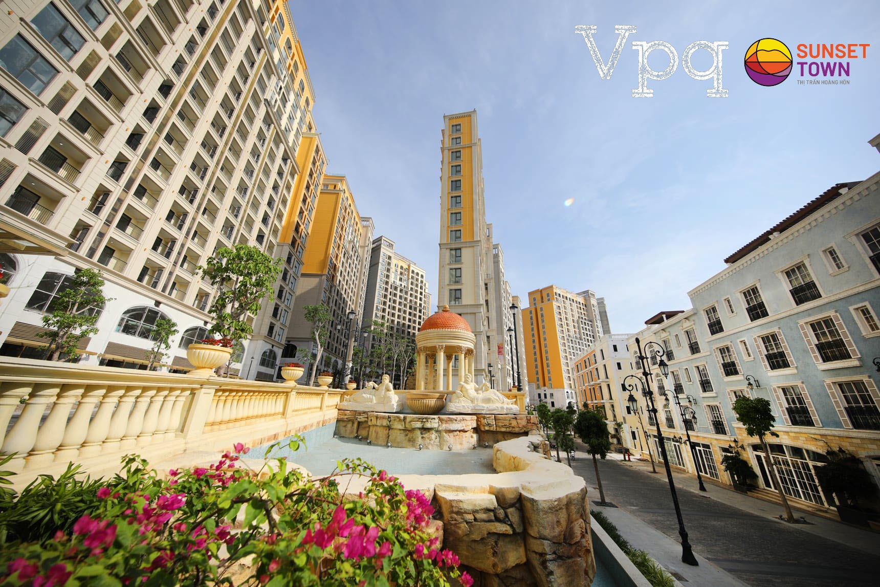 Những t&ograve;a nh&agrave; căn hộ Hillside l&agrave; điểm nhấn của Sunset Town