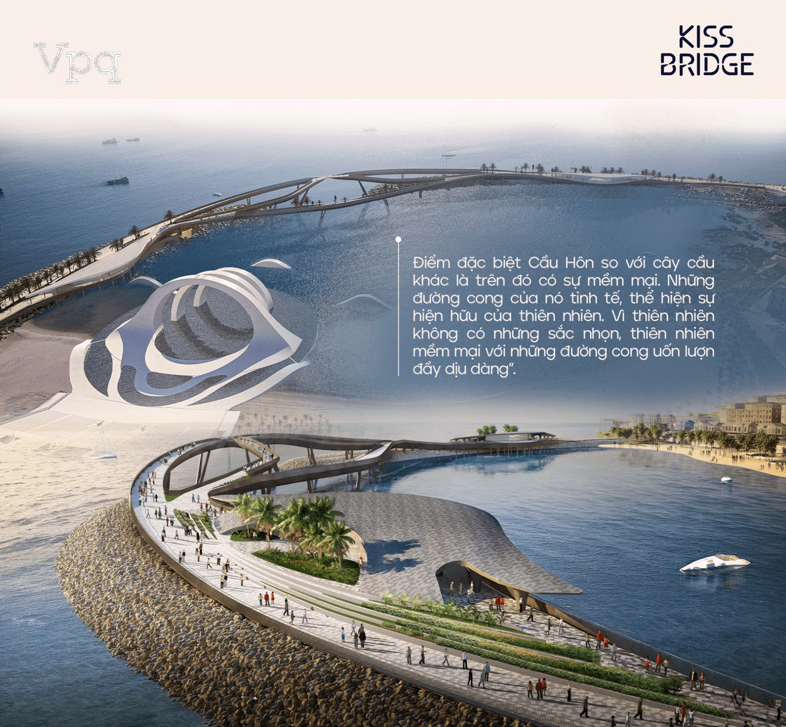 Cầu Hôn Kiss Bridge mang giá trị đặc biệt về kiến trúc, cảnh quan của Sunset Town