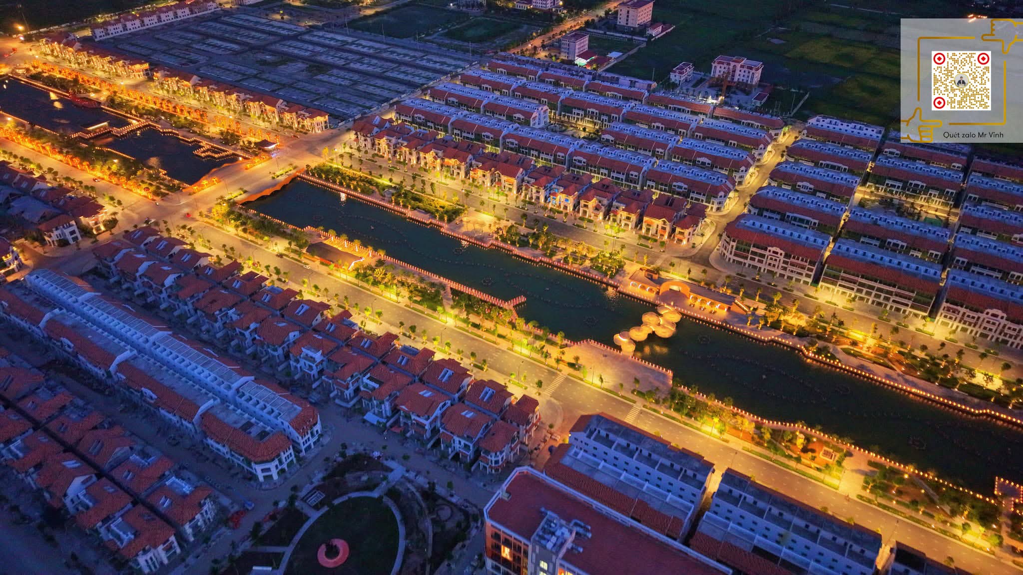 Những dãy nhà phố liền kề Sun Urban City Hà Nam về đêm