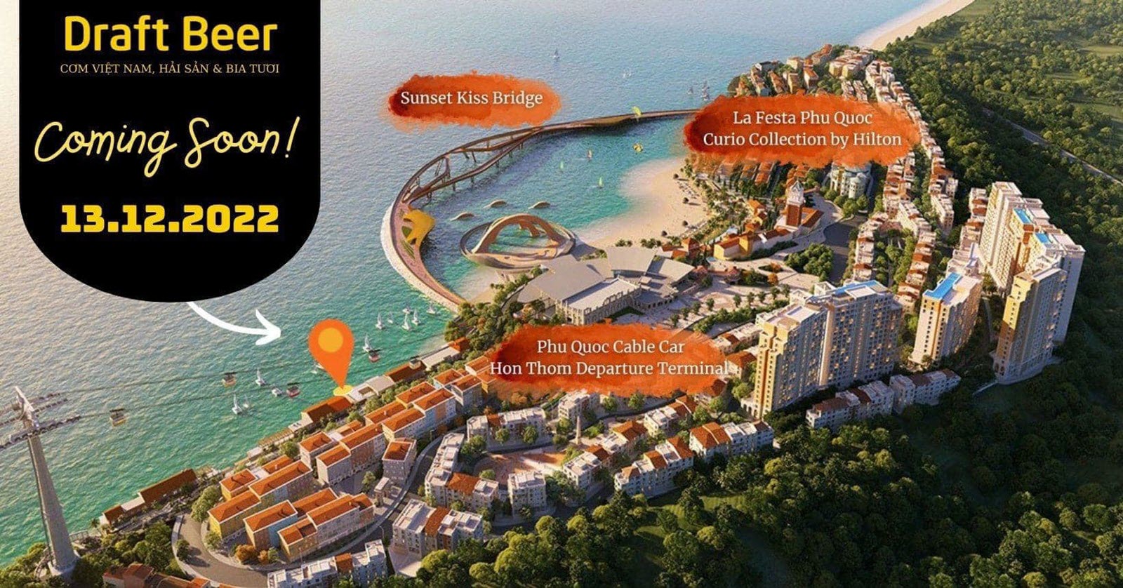 Vị trí Draft Beer tại Sunset Town Phú Quốc