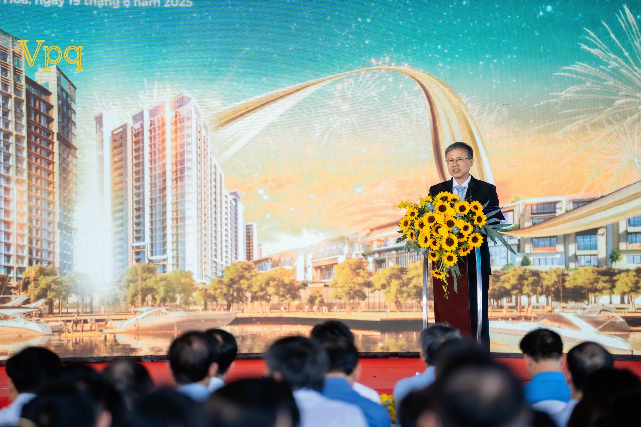 &Ocirc;ng Trần Ho&agrave; Nam, Ph&oacute; Chủ tịch UBND tỉnh Kh&aacute;nh H&ograve;a ph&aacute;t biểu tại lễ khởi c&ocirc;ng dự &aacute;n Khu đ&ocirc; thị hỗn hợp Nha Trang