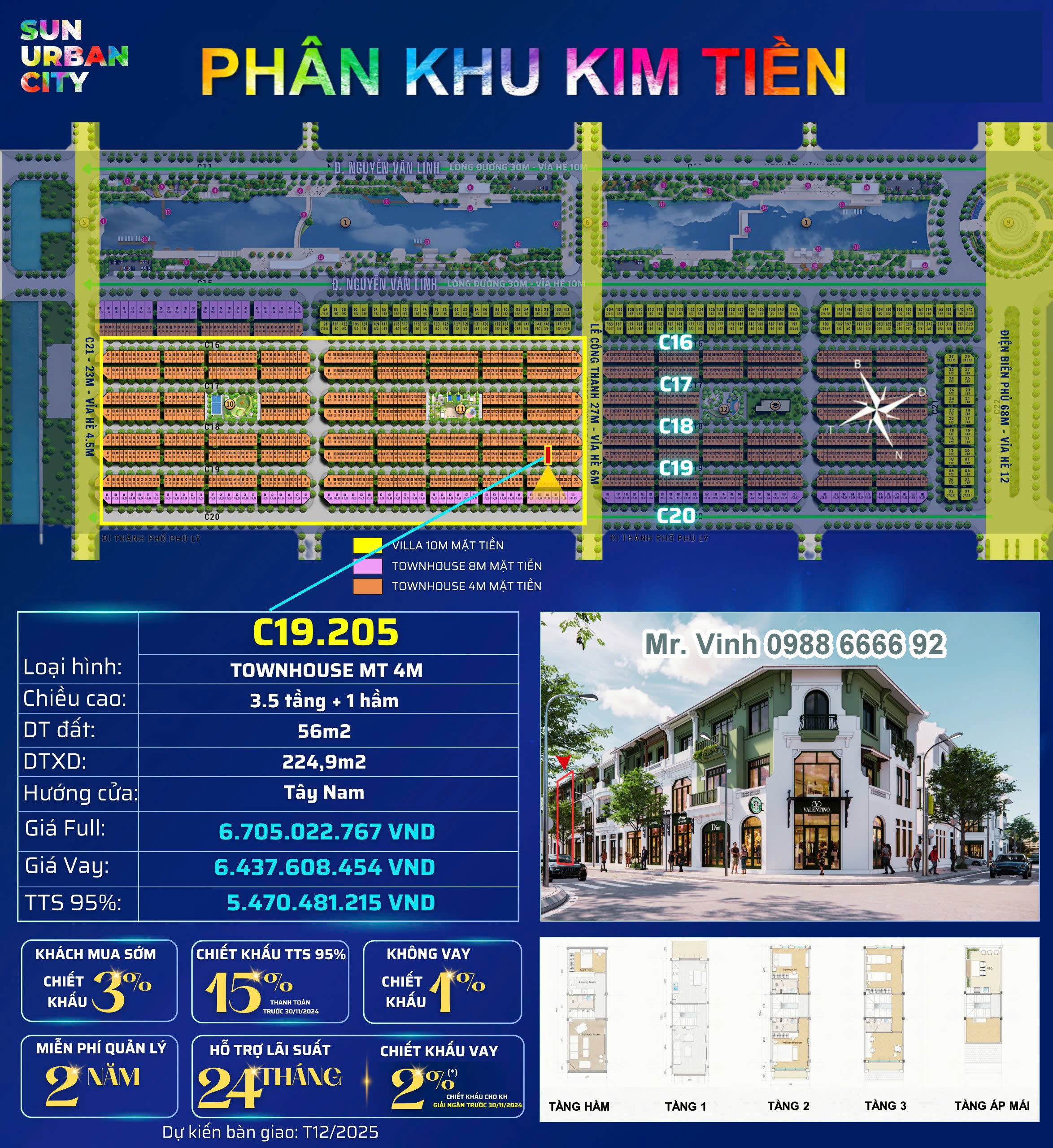 Giá bán Townhouse C19205 ngay gần đường Lê Công Thanh