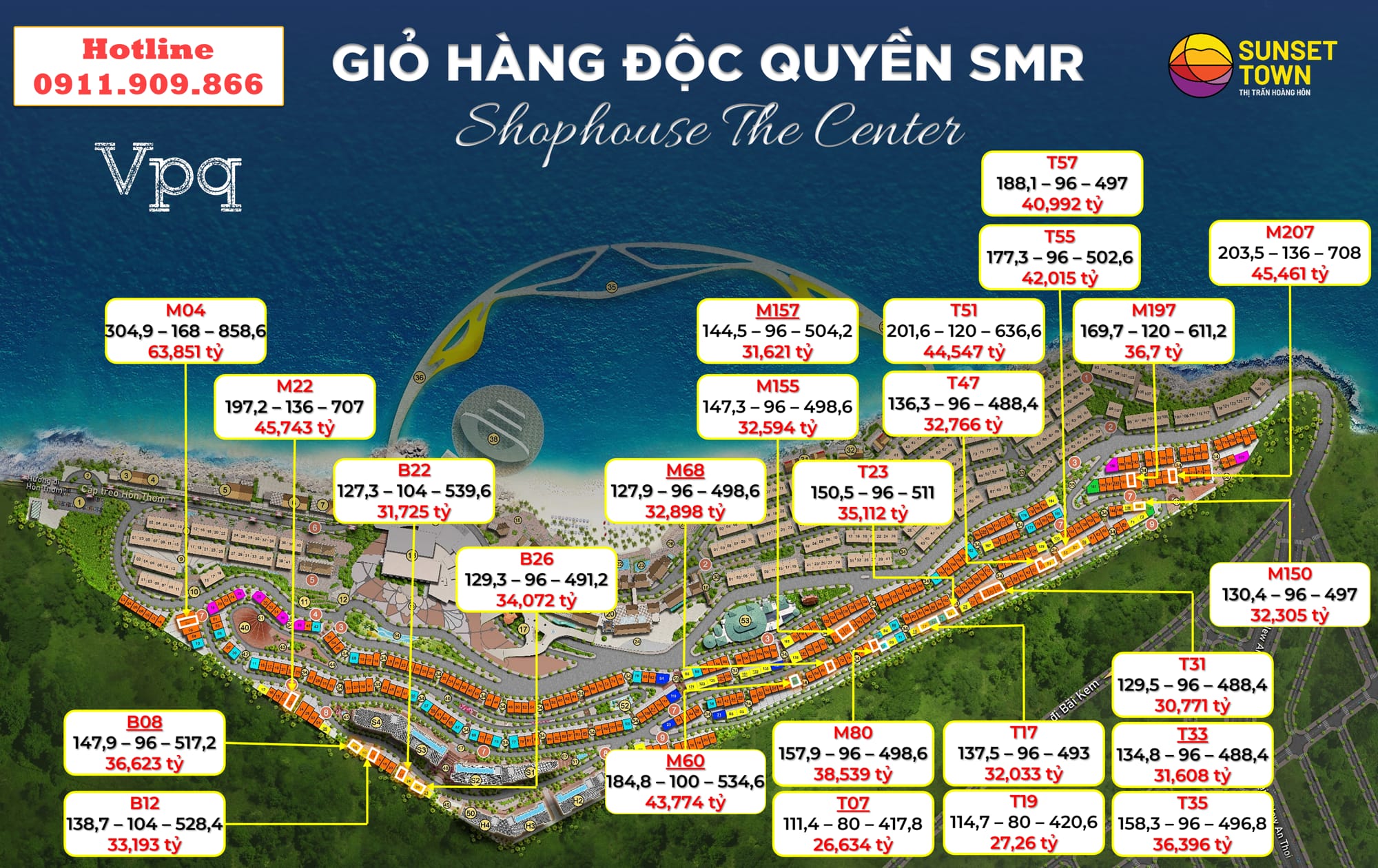 Giỏ hàng shophouse The Center đang mở bán