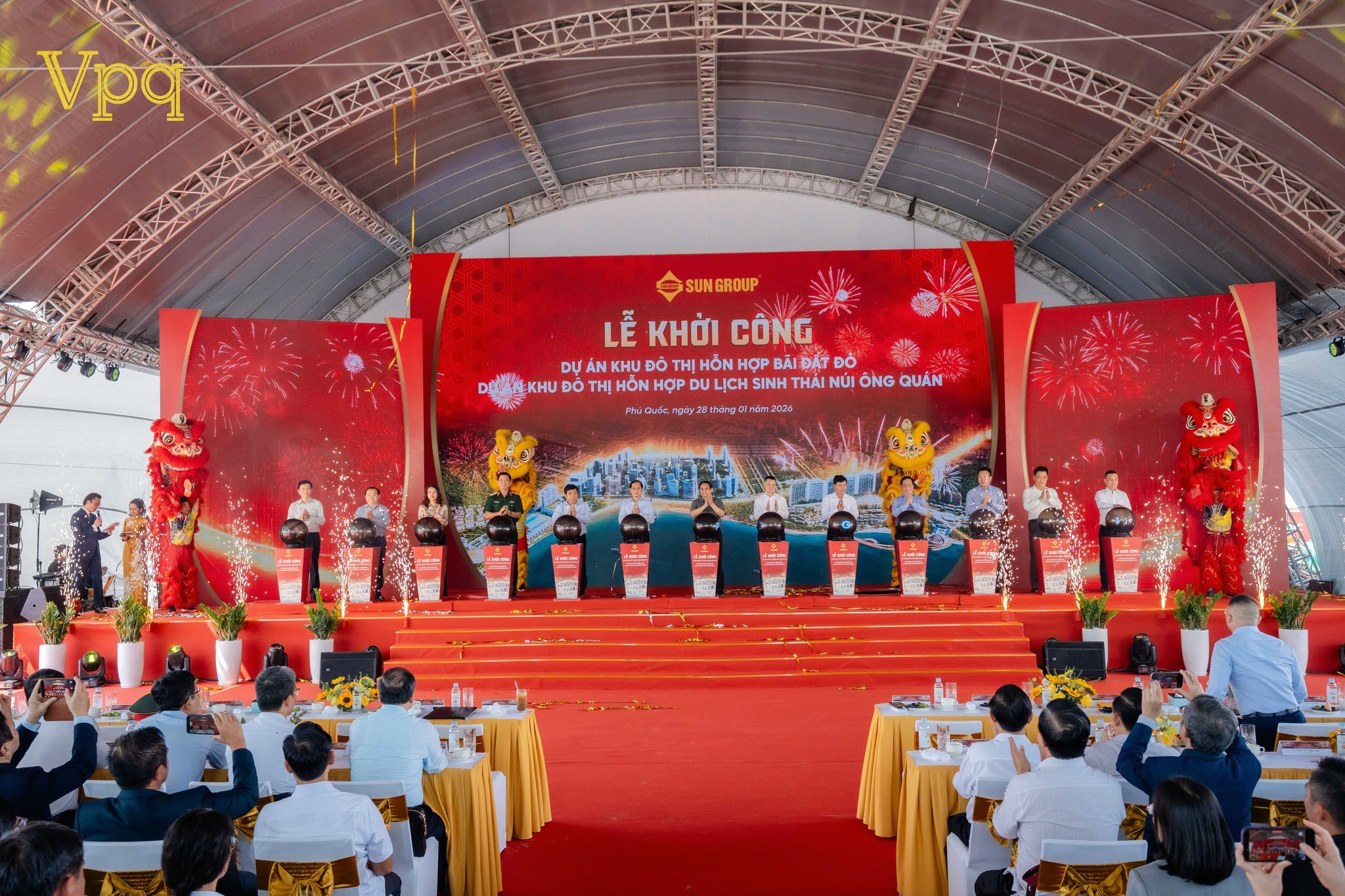 Thủ tướng dự lễ khởi c&ocirc;ng hai dự &aacute;n APEC 2027 do Sun Group l&agrave;m chủ đầu tư tại Ph&uacute; Quốc v&agrave;o s&aacute;ng 28/1
