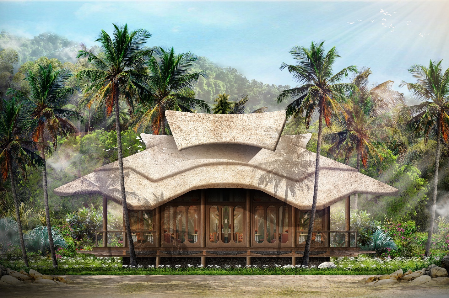 Phối cảnh minh họa Khu nghỉ dưỡng Ritz Carlton Reserve Hon Thom