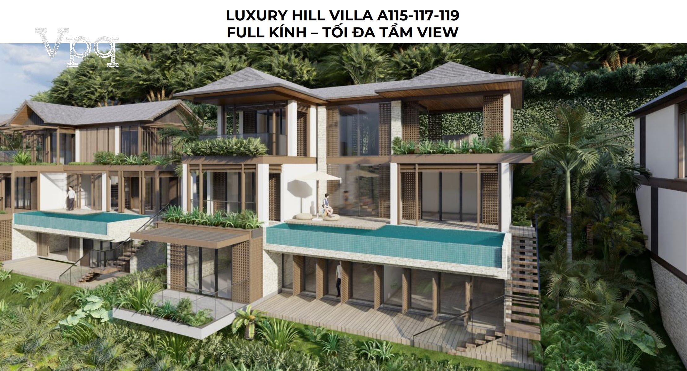 Luxury Hill Villa A115-A117-A119: Full k&iacute;nh tối đa tầm view