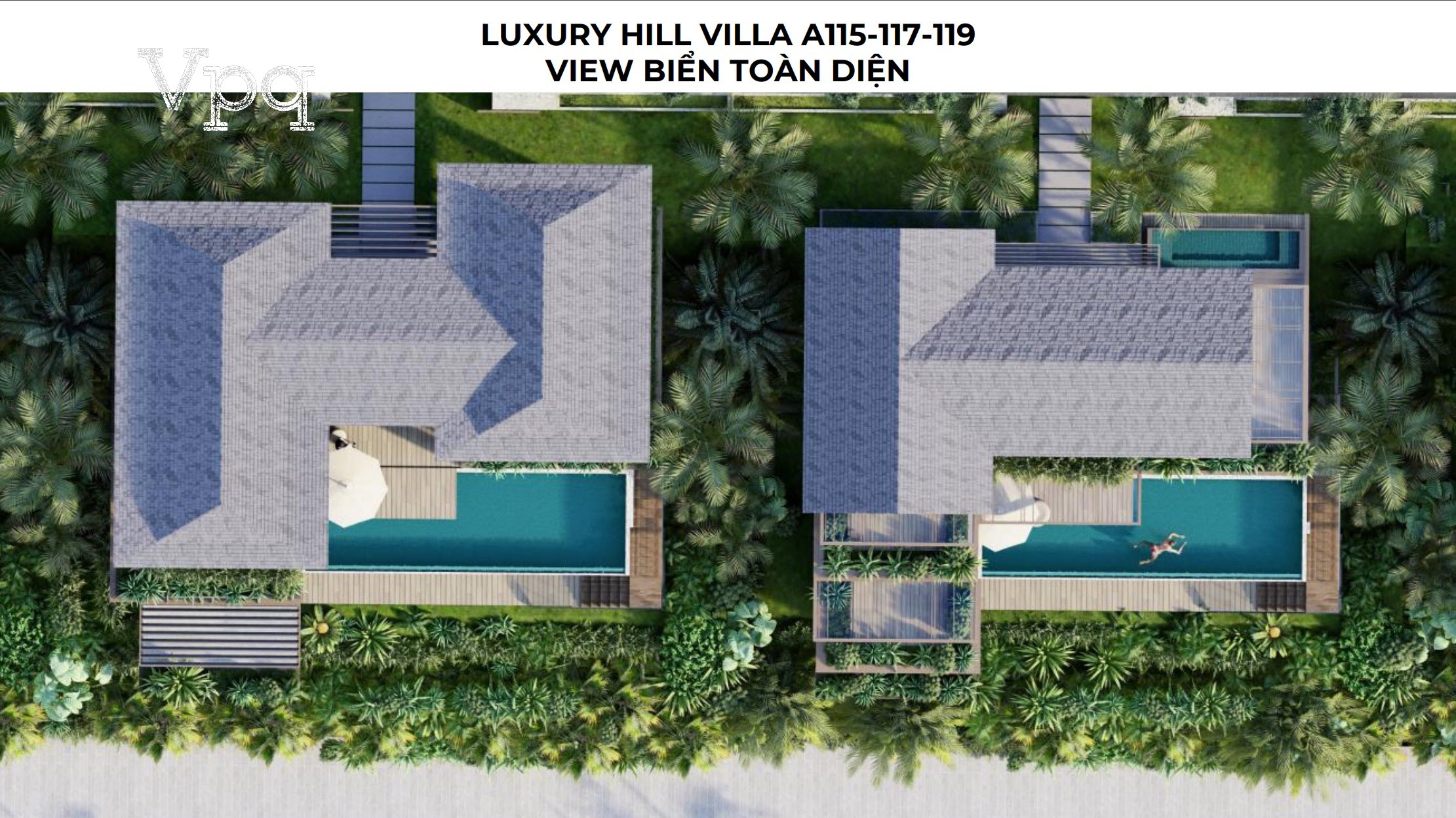 Luxury Hill Villa A115-A117-A119 view biển to&agrave;n diện