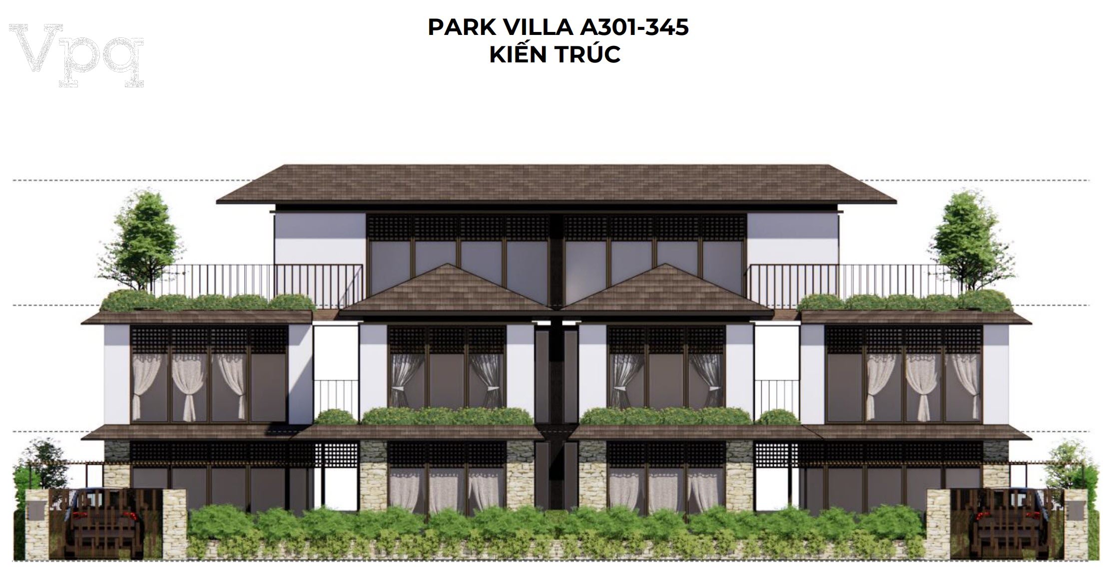 Kiến tr&uacute;c Park Villa A301-A345