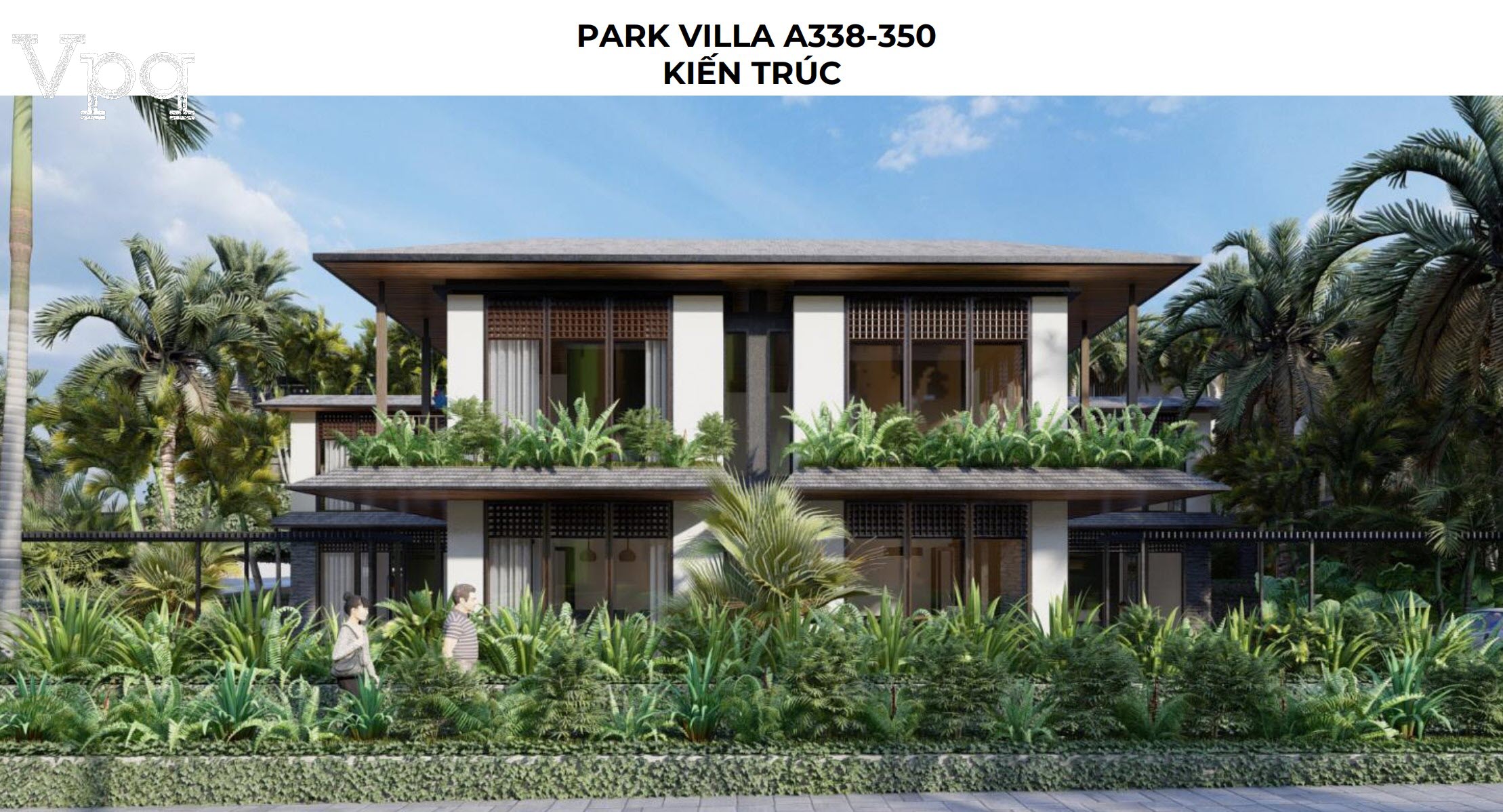 Cảnh quan ph&iacute;a ngo&agrave;i Makaio Park Villa A338-A350