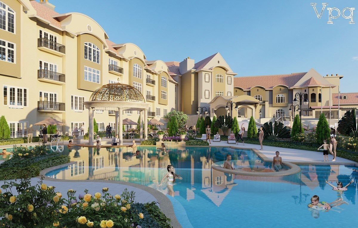 Khu vực bể bơi vô cực tại khách sạn nghỉ dưỡng