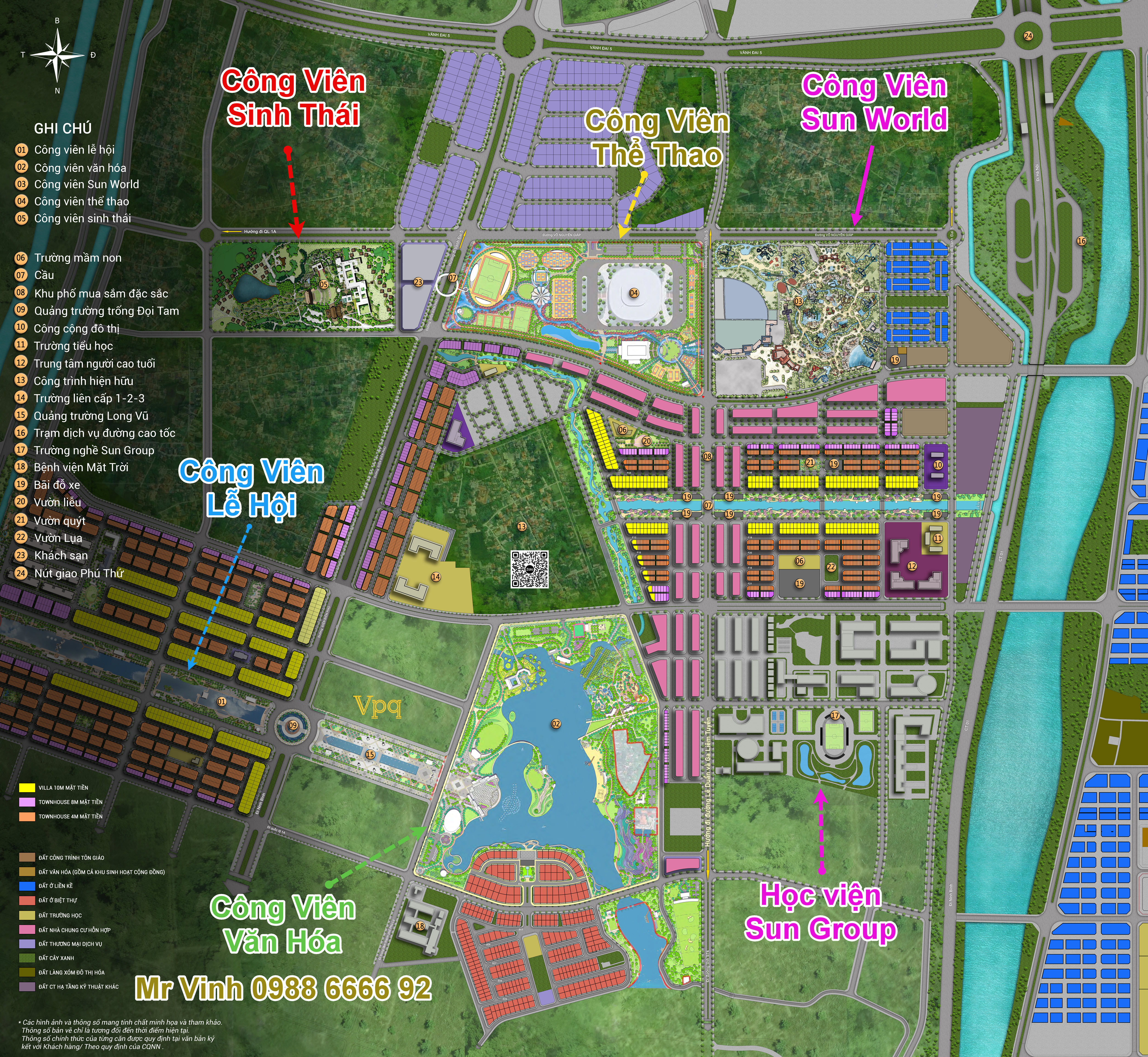 Mặt bằng 5 đại công viên Sun Urban City