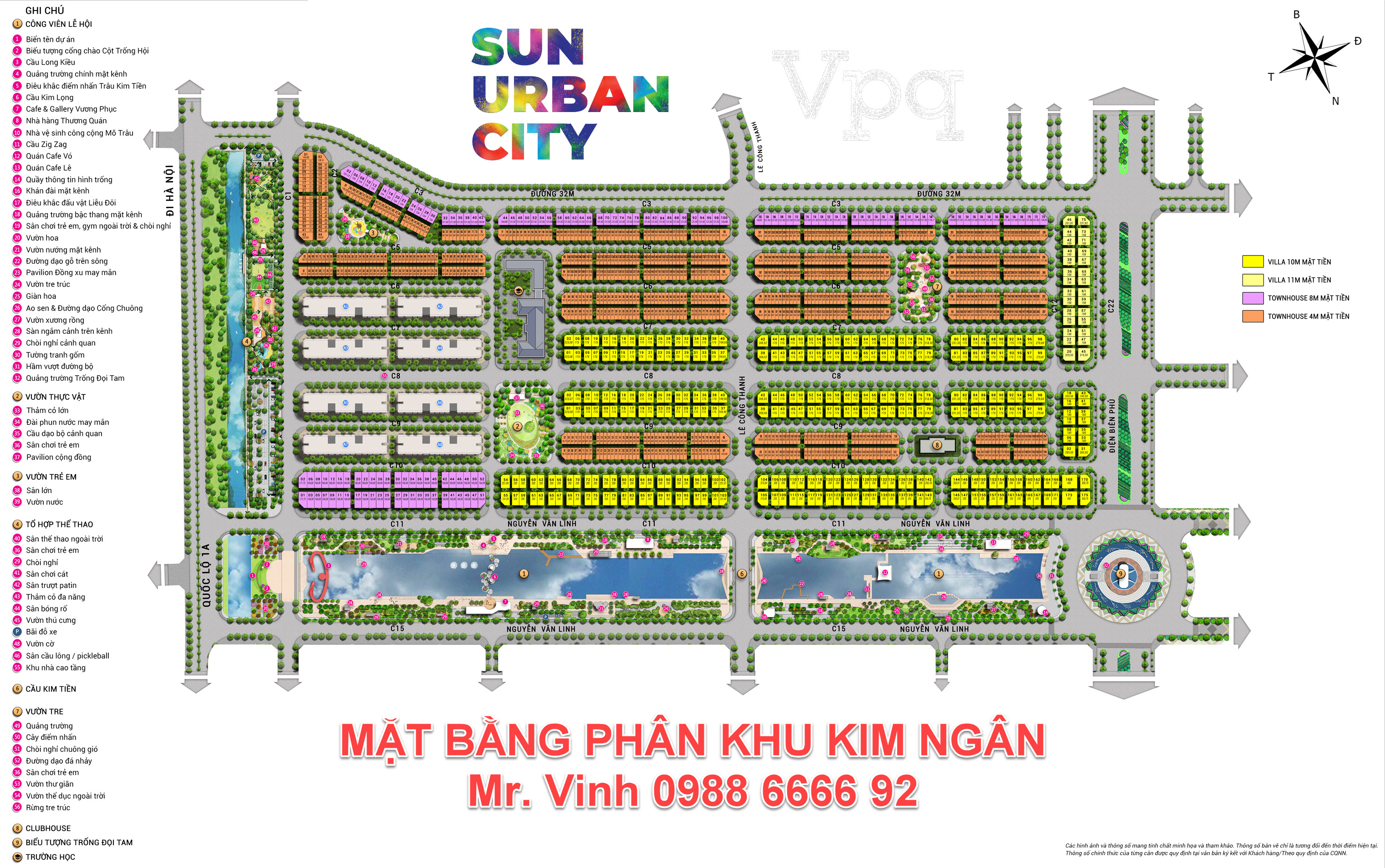Mặt bằng phân khu Kim Ngân