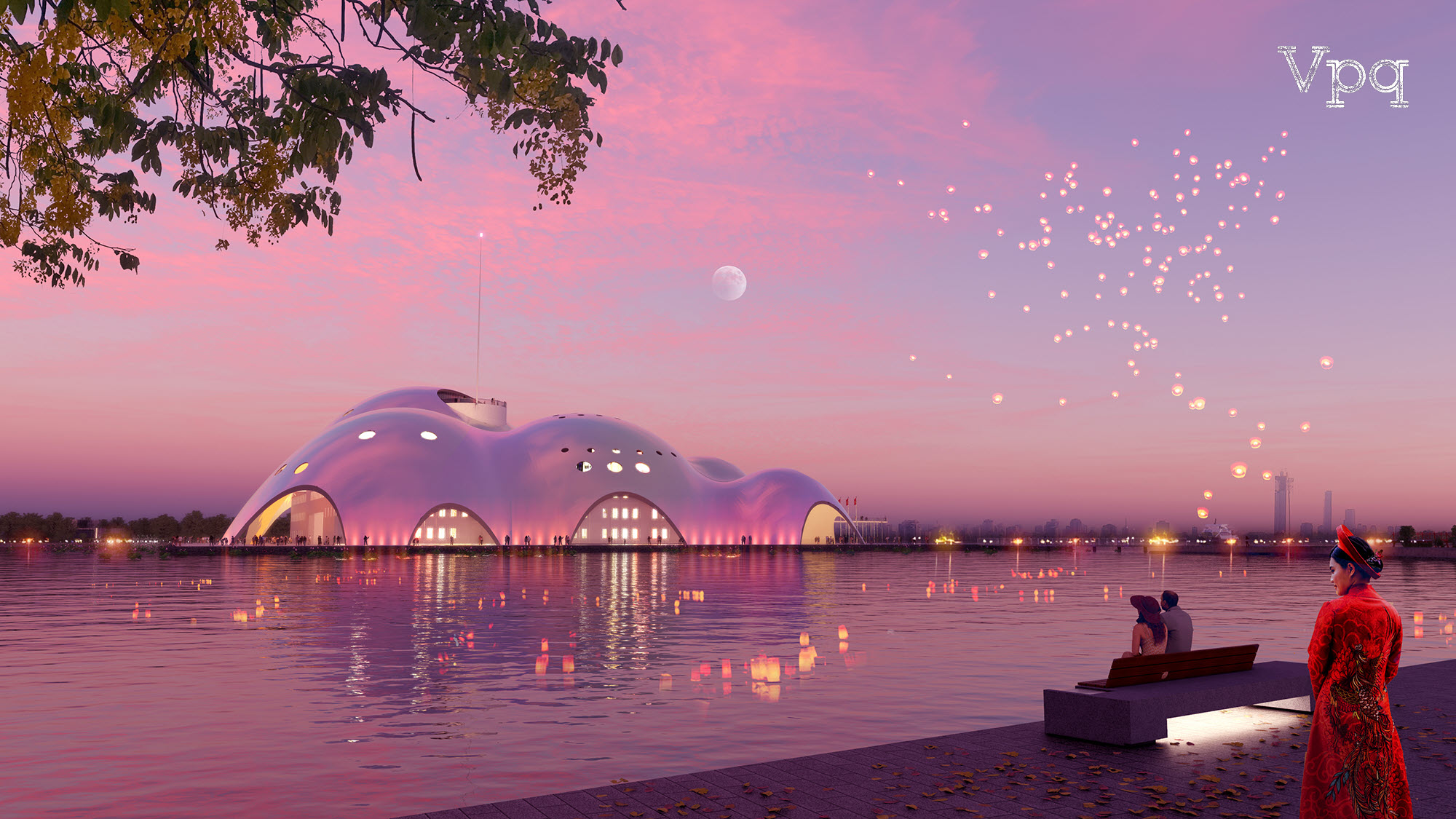 Kiến tr&uacute;c độc đ&aacute;o của Nh&agrave; h&aacute;t Opera H&agrave; Nội m&agrave; Renzo Piano mong muốn x&acirc;y dựng tại khu vực Hồ T&acirc;y