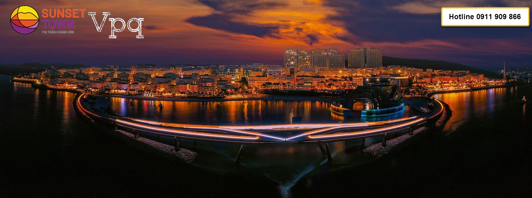 To&agrave;n cảnh thị trấn Ho&agrave;ng H&ocirc;n Sunset Town trong m&agrave;n đ&ecirc;m Ph&uacute; Quốc