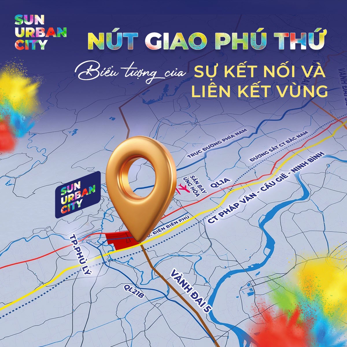 Vị tr&iacute; n&uacute;t giao Ph&uacute; Thứ trong mạng lưới giao th&ocirc;ng ph&iacute;a nam H&agrave; Nội