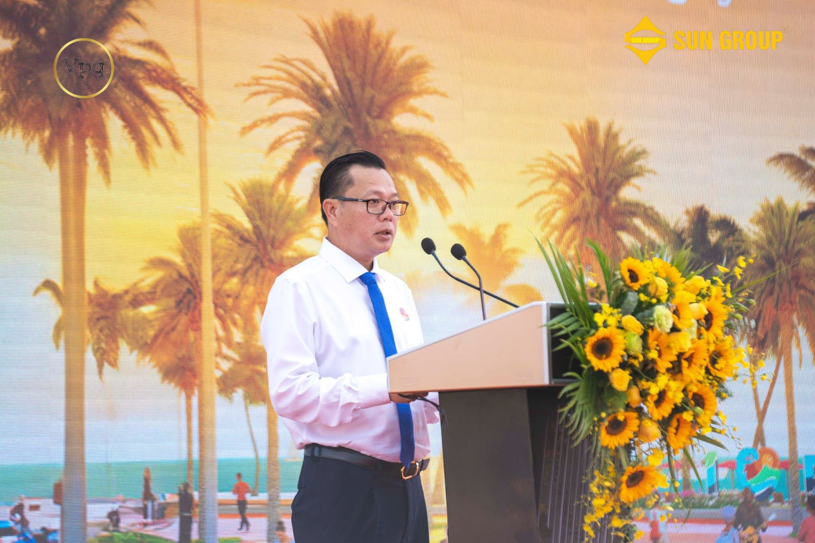 &Ocirc;ng L&ecirc; Quang Minh, B&iacute; thư Đảng ủy, Chủ tịch UBND phường An Thới ph&aacute;t biểu tại sự kiện