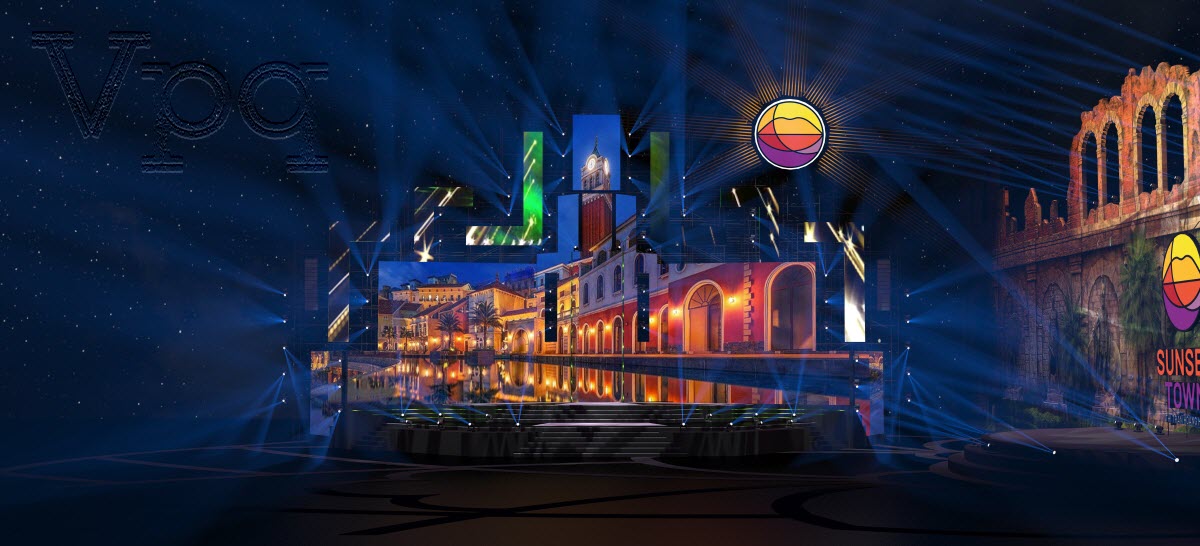 Phối cảnh sân khấu chính tại Sunset Town Phú Quốc